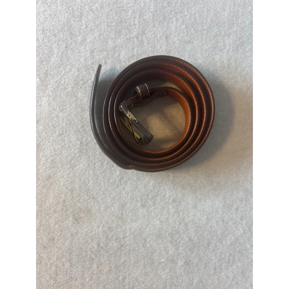 Brooks Brothers Leather Belt Mens 40 Brown Good Made in Italy Dress Buckle